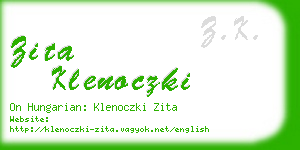 zita klenoczki business card